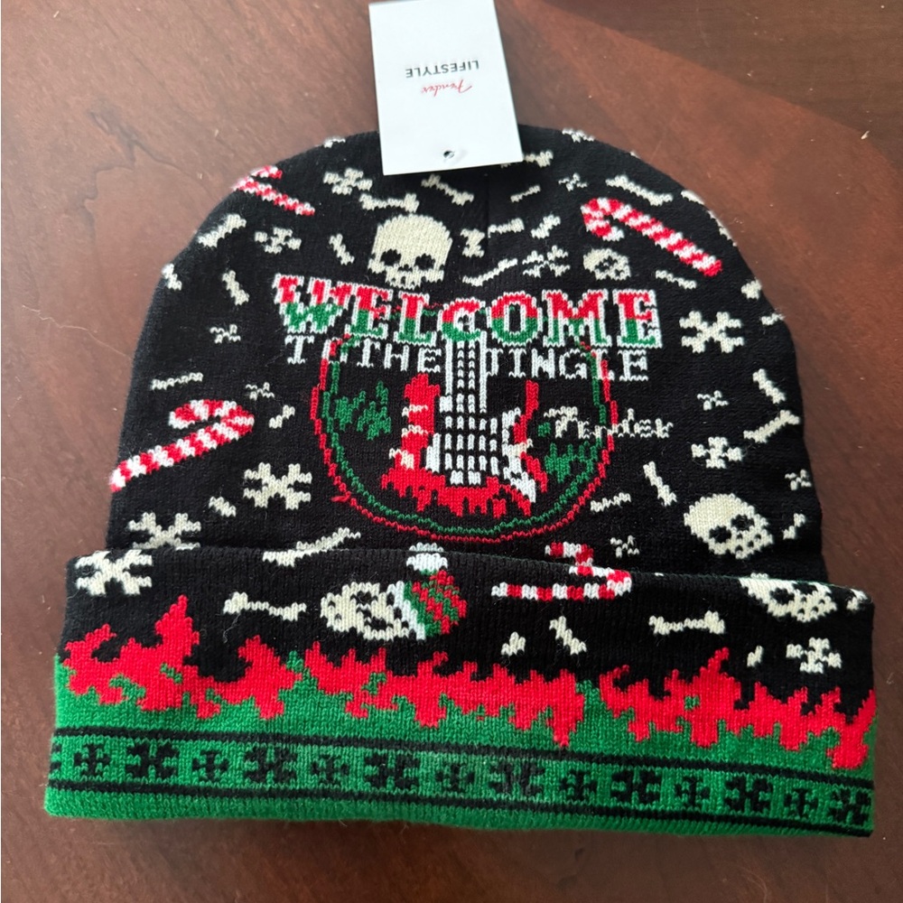 Fender ugly sweater welcome to the jingle Christmas beanie - Black, Red, Green.